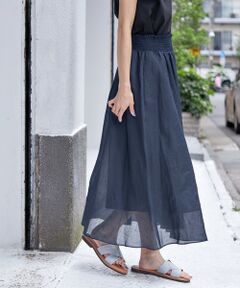 SHIPS / シップス ロング・マキシ丈スカート | 〈手洗い可能〉ラミー 4 ウエスト シャーリング スカート