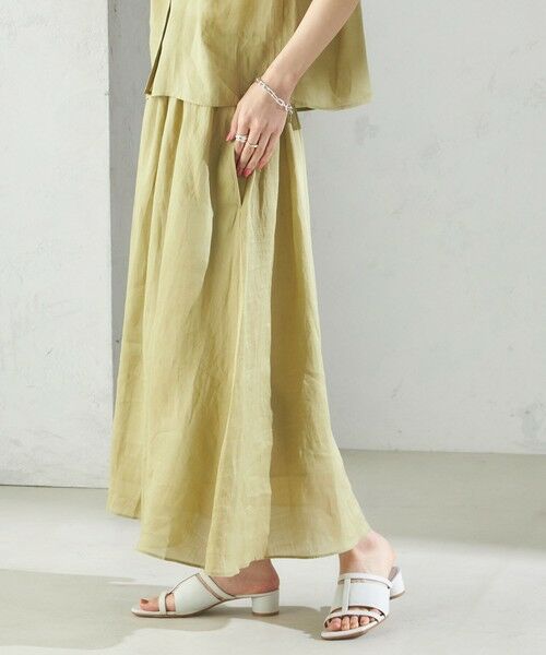 SHIPS / シップス ロング・マキシ丈スカート | 〈手洗い可能〉ラミー 4 ウエスト シャーリング スカート | 詳細23