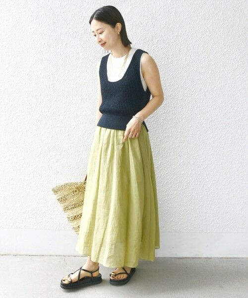 SHIPS / シップス ロング・マキシ丈スカート | 〈手洗い可能〉ラミー 4 ウエスト シャーリング スカート | 詳細24