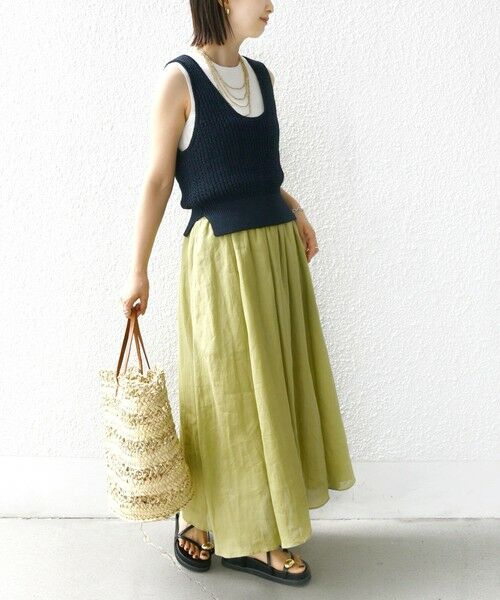 SHIPS / シップス ロング・マキシ丈スカート | 〈手洗い可能〉ラミー 4 ウエスト シャーリング スカート | 詳細26