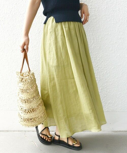 SHIPS / シップス ロング・マキシ丈スカート | 〈手洗い可能〉ラミー 4 ウエスト シャーリング スカート | 詳細29