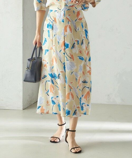SHIPS / シップス ロング・マキシ丈スカート | IPEKER 花柄 フロント ポケット フレア スカート | 詳細6