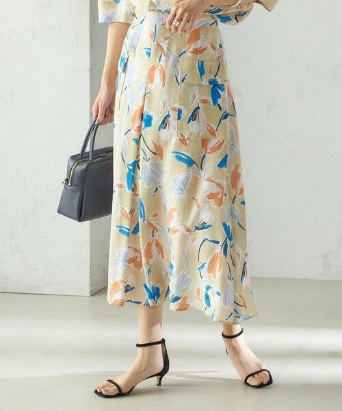 SHIPS / シップス ロング・マキシ丈スカート | IPEKER 花柄 フロント ポケット フレア スカート | 詳細7