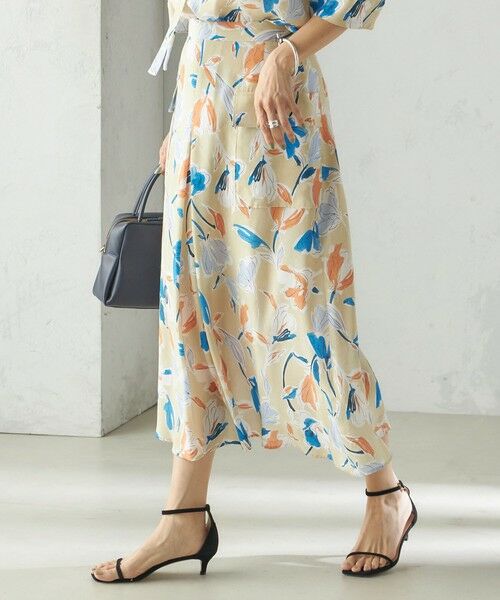 SHIPS / シップス ロング・マキシ丈スカート | IPEKER 花柄 フロント ポケット フレア スカート | 詳細8