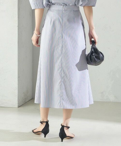 SHIPS / シップス ロング・マキシ丈スカート | 〈手洗い可能〉ストライプ フロント ポケット フレア スカート | 詳細10