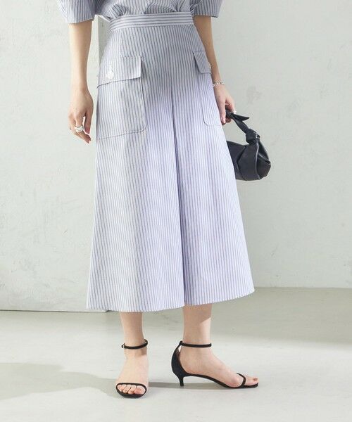 SHIPS / シップス ロング・マキシ丈スカート | 〈手洗い可能〉ストライプ フロント ポケット フレア スカート | 詳細12