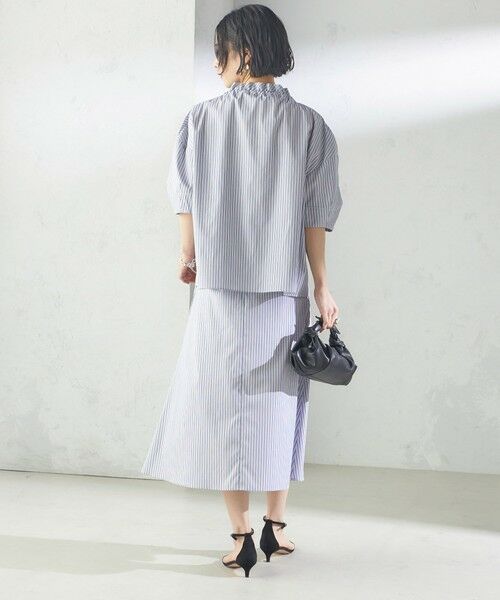 SHIPS / シップス ロング・マキシ丈スカート | 〈手洗い可能〉ストライプ フロント ポケット フレア スカート | 詳細14