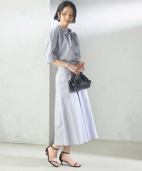 SHIPS / シップス ロング・マキシ丈スカート | 〈手洗い可能〉ストライプ フロント ポケット フレア スカート | 詳細5