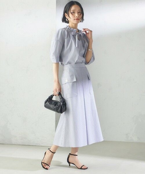 SHIPS / シップス ロング・マキシ丈スカート | 〈手洗い可能〉ストライプ フロント ポケット フレア スカート | 詳細6