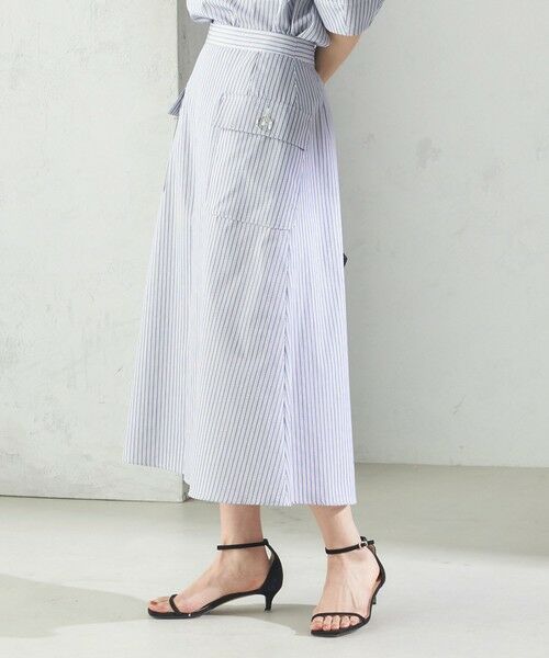 SHIPS / シップス ロング・マキシ丈スカート | 〈手洗い可能〉ストライプ フロント ポケット フレア スカート | 詳細9