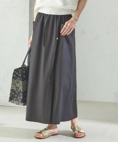 SHIPS / シップス ロング・マキシ丈スカート | 〈手洗い可能〉麻混 ストレッチ ドロスト Aライン スカート