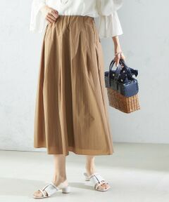 SHIPS / シップス ロング・マキシ丈スカート | 〈手洗い可能〉ライト タフタ タック フレア スカート