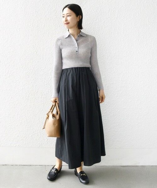 SHIPS / シップス ロング・マキシ丈スカート | 〈手洗い可能〉ライト タフタ タック フレア スカート | 詳細11