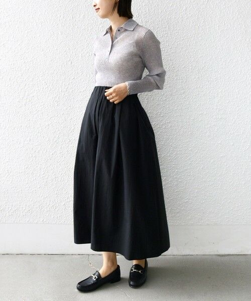 SHIPS / シップス ロング・マキシ丈スカート | 〈手洗い可能〉ライト タフタ タック フレア スカート | 詳細12