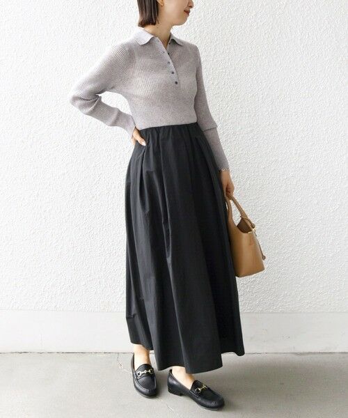 SHIPS / シップス ロング・マキシ丈スカート | 〈手洗い可能〉ライト タフタ タック フレア スカート | 詳細13