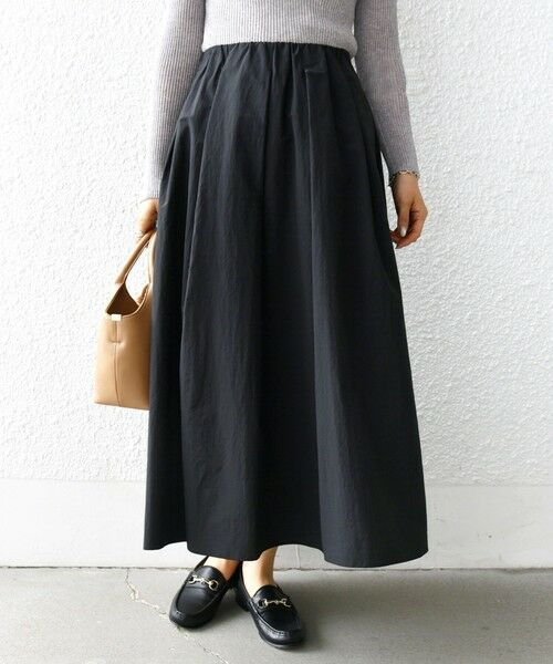 SHIPS / シップス ロング・マキシ丈スカート | 〈手洗い可能〉ライト タフタ タック フレア スカート | 詳細15