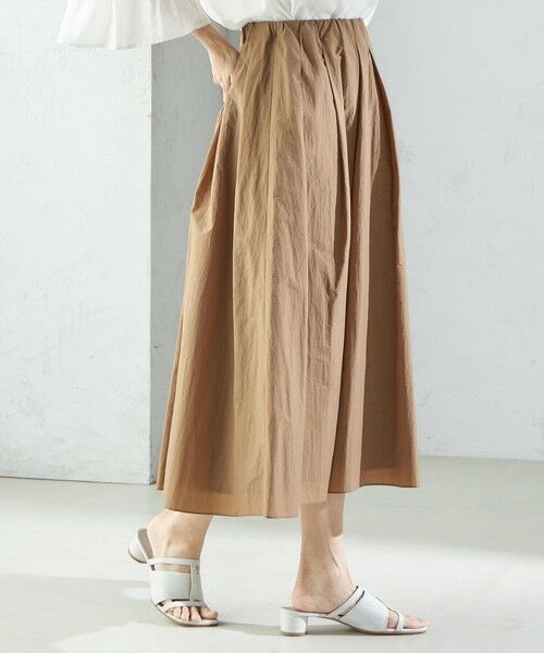 SHIPS / シップス ロング・マキシ丈スカート | 〈手洗い可能〉ライト タフタ タック フレア スカート | 詳細30