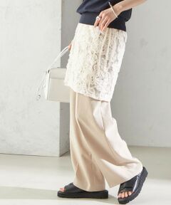 SHIPS / シップス ミニ・ひざ丈スカート | 〈手洗い可能〉フラワー 刺繍 チュール ラップ スカート