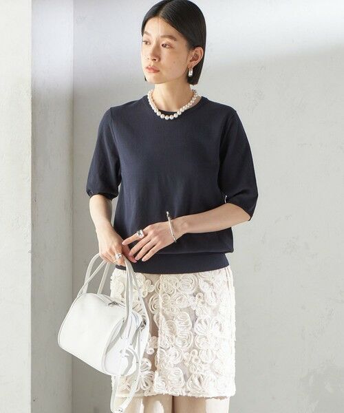 SHIPS / シップス ミニ・ひざ丈スカート | 〈手洗い可能〉フラワー 刺繍 チュール ラップ スカート | 詳細13