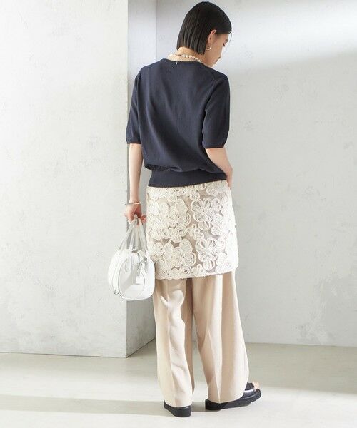 SHIPS / シップス ミニ・ひざ丈スカート | 〈手洗い可能〉フラワー 刺繍 チュール ラップ スカート | 詳細3