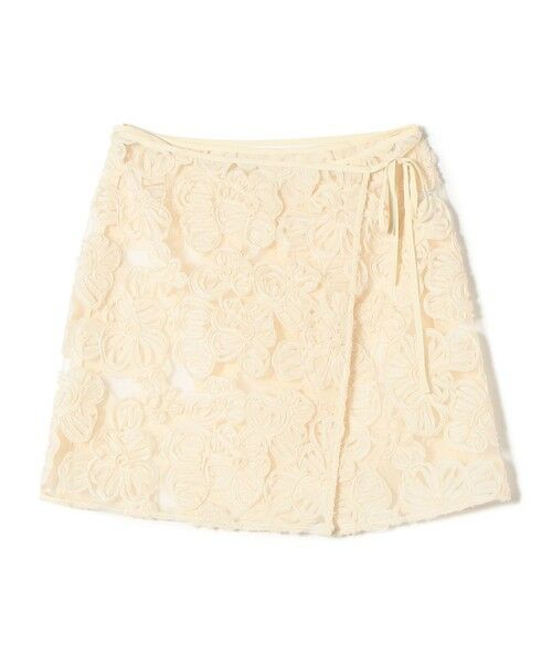 SHIPS / シップス ミニ・ひざ丈スカート | 〈手洗い可能〉フラワー 刺繍 チュール ラップ スカート | 詳細21