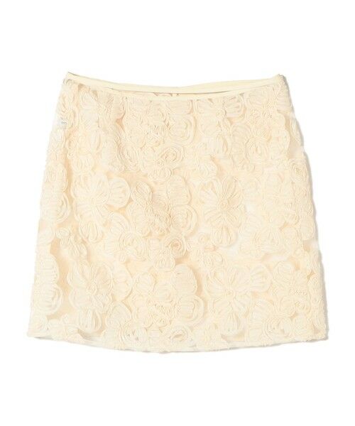 SHIPS / シップス ミニ・ひざ丈スカート | 〈手洗い可能〉フラワー 刺繍 チュール ラップ スカート | 詳細22