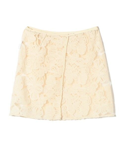 SHIPS / シップス ミニ・ひざ丈スカート | 〈手洗い可能〉フラワー 刺繍 チュール ラップ スカート | 詳細23