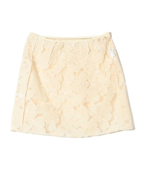 SHIPS / シップス ミニ・ひざ丈スカート | 〈手洗い可能〉フラワー 刺繍 チュール ラップ スカート | 詳細24