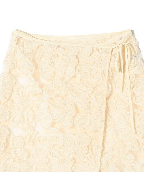 SHIPS / シップス ミニ・ひざ丈スカート | 〈手洗い可能〉フラワー 刺繍 チュール ラップ スカート | 詳細25