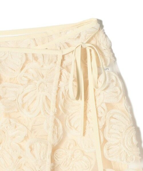 SHIPS / シップス ミニ・ひざ丈スカート | 〈手洗い可能〉フラワー 刺繍 チュール ラップ スカート | 詳細27