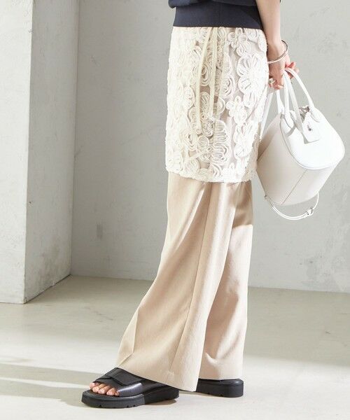 SHIPS / シップス ミニ・ひざ丈スカート | 〈手洗い可能〉フラワー 刺繍 チュール ラップ スカート | 詳細8