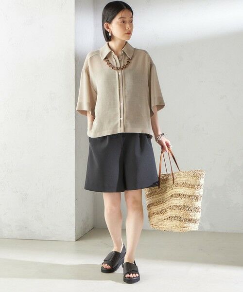 SHIPS / シップス ショート・ハーフ・半端丈パンツ | 〈手洗い可能〉ダブル クロス ハーフ パンツ | 詳細1