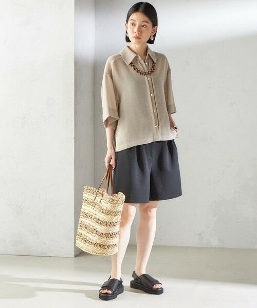 SHIPS / シップス ショート・ハーフ・半端丈パンツ | 〈手洗い可能〉ダブル クロス ハーフ パンツ | 詳細5