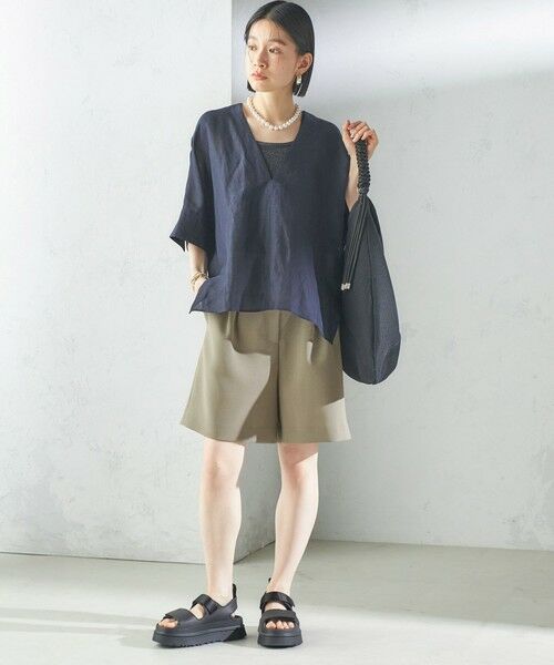 SHIPS / シップス ショート・ハーフ・半端丈パンツ | 〈手洗い可能〉ダブル クロス ハーフ パンツ | 詳細30