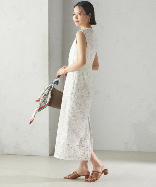 SHIPS / シップス ロング・マキシ丈ワンピース | 〈手洗い可能〉Broche スクエア レース Iライン ワンピース | 詳細3