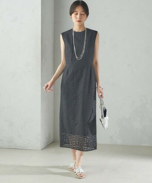 SHIPS / シップス ロング・マキシ丈ワンピース | 〈手洗い可能〉Broche スクエア レース Iライン ワンピース | 詳細23