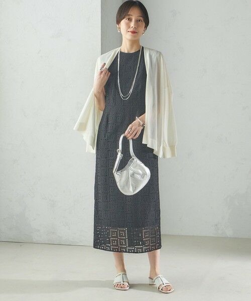 SHIPS / シップス ロング・マキシ丈ワンピース | 〈手洗い可能〉Broche スクエア レース Iライン ワンピース | 詳細27