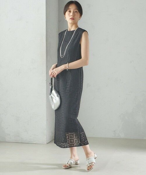 SHIPS / シップス ロング・マキシ丈ワンピース | 〈手洗い可能〉Broche スクエア レース Iライン ワンピース | 詳細17