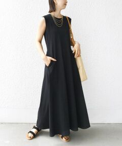 SHIPS / シップス ロング・マキシ丈ワンピース | 〈洗濯機可能〉ローラバイオ バック リボン フレア ジャージー ワンピース