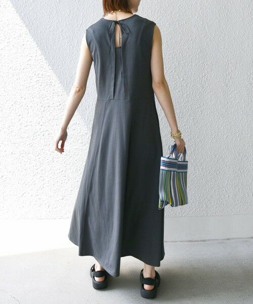 SHIPS / シップス ロング・マキシ丈ワンピース | 〈洗濯機可能〉ローラバイオ バック リボン フレア ジャージー ワンピース | 詳細13