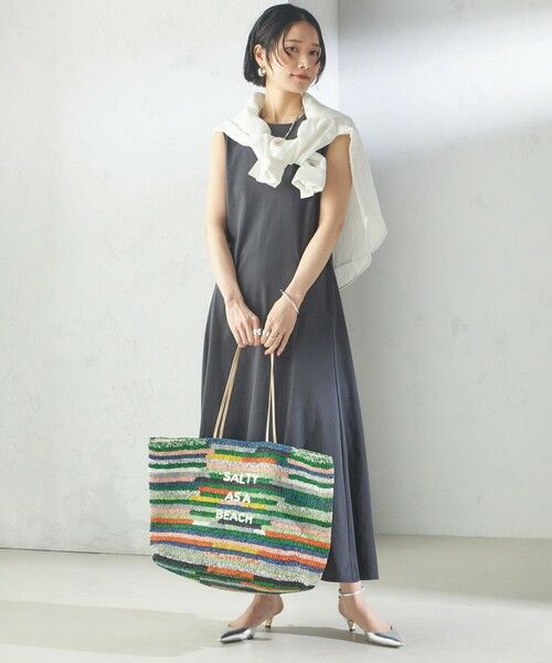 SHIPS / シップス ロング・マキシ丈ワンピース | 〈洗濯機可能〉ローラバイオ バック リボン フレア ジャージー ワンピース | 詳細3