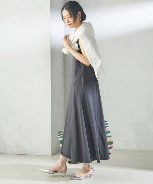 SHIPS / シップス ロング・マキシ丈ワンピース | 〈洗濯機可能〉ローラバイオ バック リボン フレア ジャージー ワンピース | 詳細4