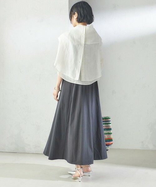 SHIPS / シップス ロング・マキシ丈ワンピース | 〈洗濯機可能〉ローラバイオ バック リボン フレア ジャージー ワンピース | 詳細5