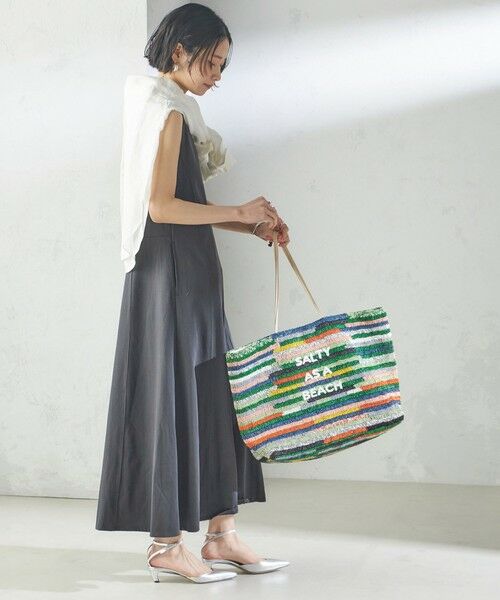 SHIPS / シップス ロング・マキシ丈ワンピース | 〈洗濯機可能〉ローラバイオ バック リボン フレア ジャージー ワンピース | 詳細6