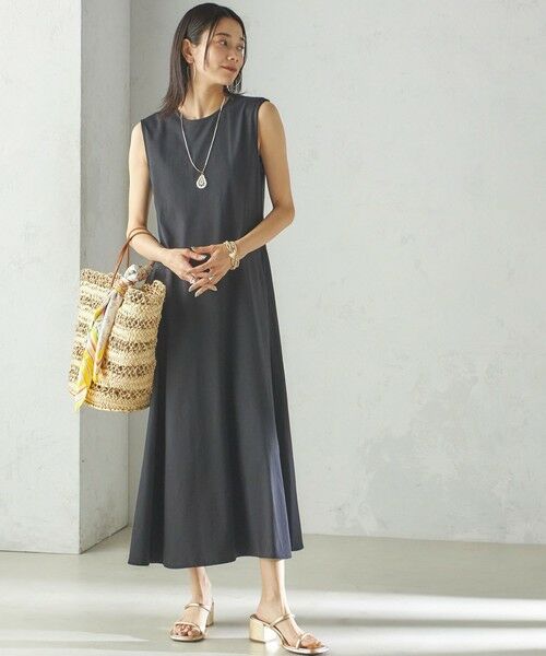 SHIPS / シップス ロング・マキシ丈ワンピース | 〈洗濯機可能〉ローラバイオ バック リボン フレア ジャージー ワンピース | 詳細26