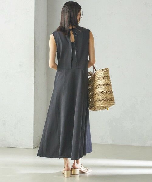 SHIPS / シップス ロング・マキシ丈ワンピース | 〈洗濯機可能〉ローラバイオ バック リボン フレア ジャージー ワンピース | 詳細29