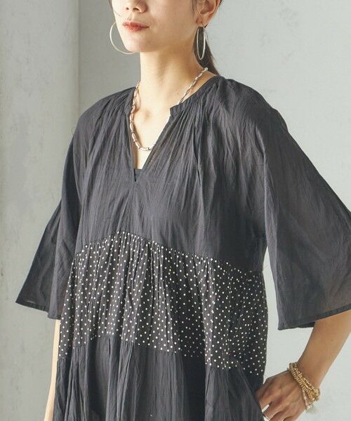 SHIPS / シップス ロング・マキシ丈ワンピース | 〈手洗い可能〉Fanaka:クリンクル 袖 フレア ロング ワンピース | 詳細10