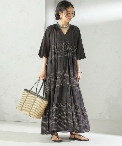 SHIPS / シップス ロング・マキシ丈ワンピース | 〈手洗い可能〉Fanaka:クリンクル 袖 フレア ロング ワンピース | 詳細11