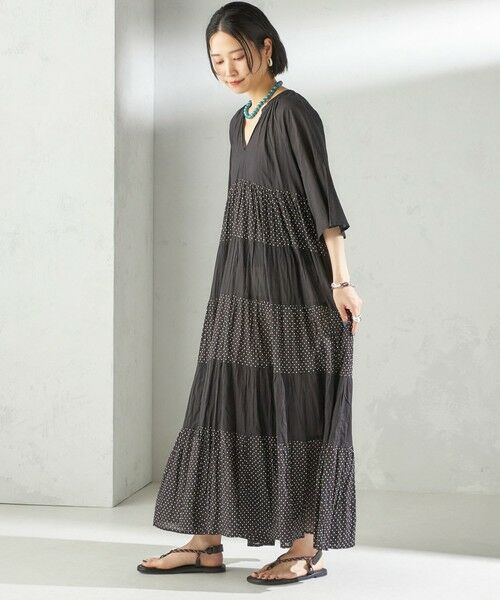 SHIPS / シップス ロング・マキシ丈ワンピース | 〈手洗い可能〉Fanaka:クリンクル 袖 フレア ロング ワンピース | 詳細12