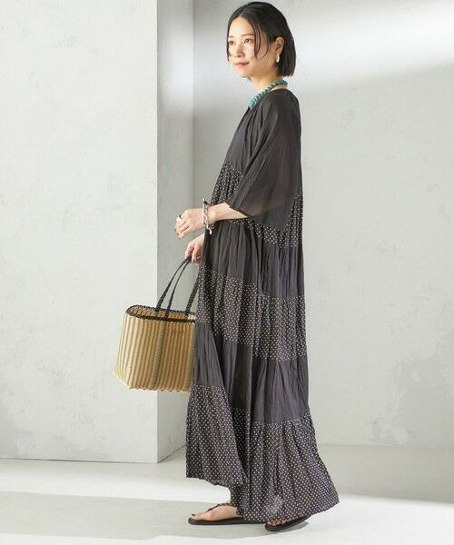 SHIPS / シップス ロング・マキシ丈ワンピース | 〈手洗い可能〉Fanaka:クリンクル 袖 フレア ロング ワンピース | 詳細13